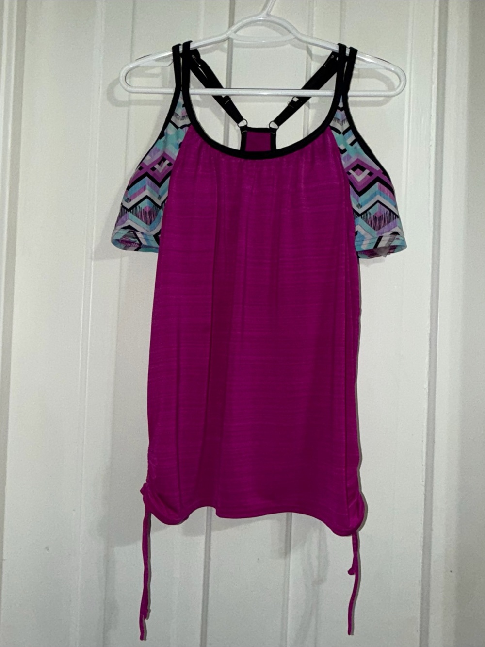Women's plus size 2x swim top swim shirt‎ pink chevron